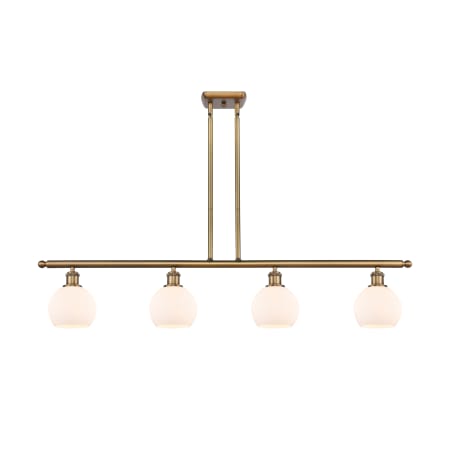 A large image of the Innovations Lighting 516-4I-9-48 Athens Linear Brushed Brass / Matte White