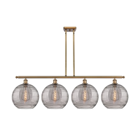 A large image of the Innovations Lighting 516-4I 14 50 Athens Deco Swirl Chandelier Brushed Brass