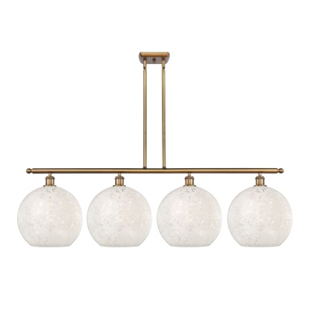 A large image of the Innovations Lighting 516-4I-14-51-White Mouchette-Indoor Pendant Brushed Brass / White Mouchette