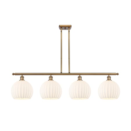 A large image of the Innovations Lighting 516-4I-13-49-White Venetian-Indoor Pendant Brushed Brass / White Venetian