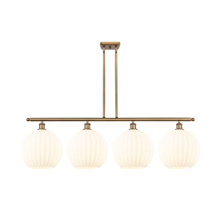 A large image of the Innovations Lighting 516-4I-14-51-White Venetian-Indoor Pendant Brushed Brass / White Venetian