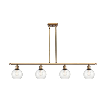 A large image of the Innovations Lighting 516-4I-9-48 Athens Linear Brushed Brass / Seedy