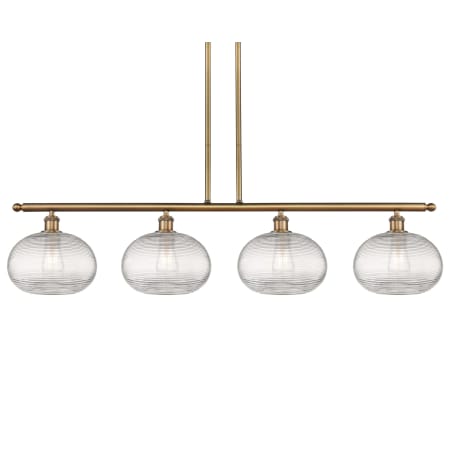 A large image of the Innovations Lighting 516-4I-10-49 Ithaca Pendant Brushed Brass / Clear Ithaca