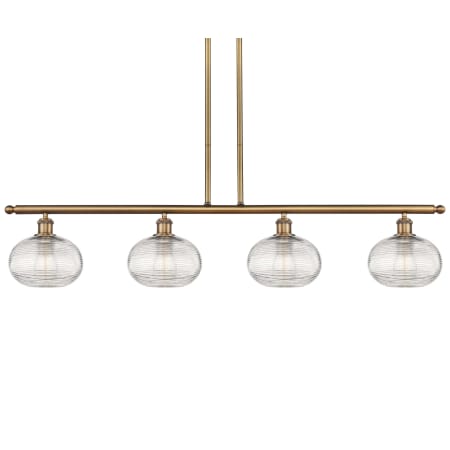 A large image of the Innovations Lighting 516-4I-9-48 Ithaca Pendant Brushed Brass / Clear Ithaca