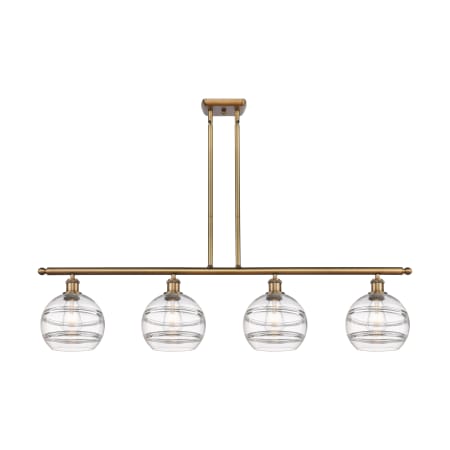 A large image of the Innovations Lighting 516-4I-10-48 Rochester Linear Brushed Brass / Clear