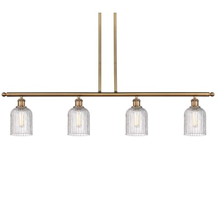 A large image of the Innovations Lighting 516-4I-10-48 Bridal Veil Pendant Brushed Brass / Clear