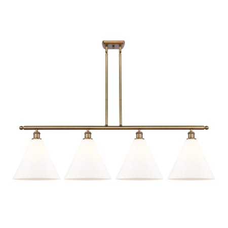 A large image of the Innovations Lighting 516-4I-14-50 Berkshire Linear Brushed Brass / Matte White