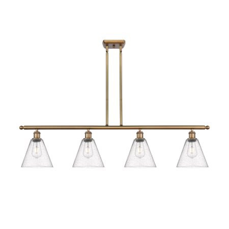 A large image of the Innovations Lighting 516-4I-11-48 Berkshire Linear Brushed Brass / Seedy