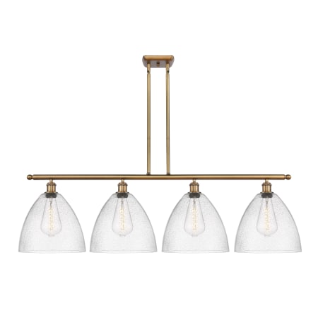 A large image of the Innovations Lighting 516-4I-14-50 Bristol Linear Brushed Brass / Seedy