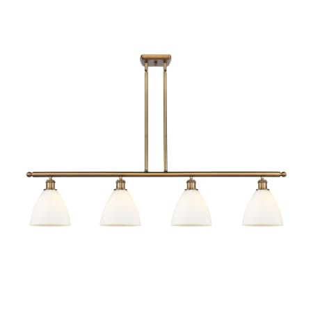 A large image of the Innovations Lighting 516-4I-11-48 Bristol Linear Brushed Brass / Matte White