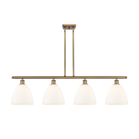 A large image of the Innovations Lighting 516-4I-13-48 Bristol Linear Brushed Brass / Matte White