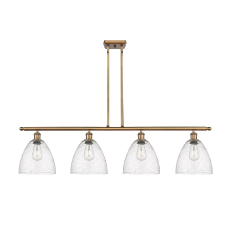 A large image of the Innovations Lighting 516-4I-13-48 Bristol Linear Brushed Brass / Seedy