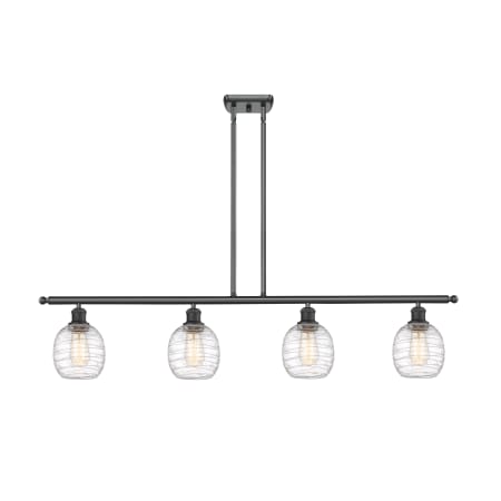 A large image of the Innovations Lighting 516-4I-10-48 Belfast Linear Matte Black / Deco Swirl