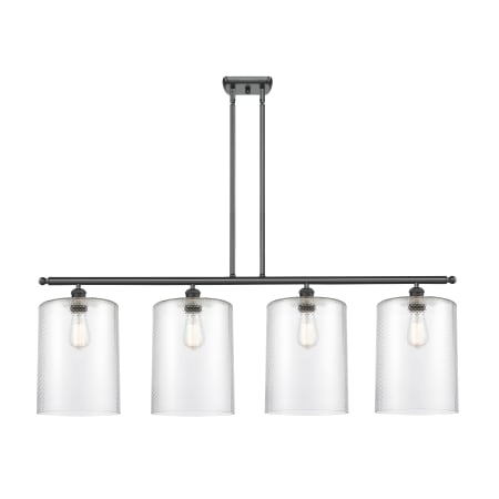 A large image of the Innovations Lighting 516-4I-10-48-L Cobbleskill Linear Matte Black / Clear