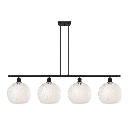 A large image of the Innovations Lighting 516-4I-13-49-White Mouchette-Indoor Pendant Matte Black / White Mouchette