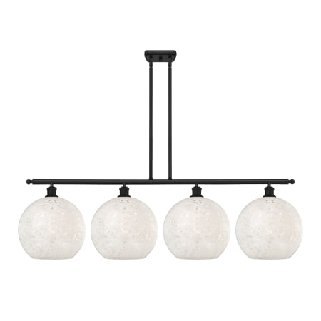 A large image of the Innovations Lighting 516-4I-14-51-White Mouchette-Indoor Pendant Matte Black / White Mouchette