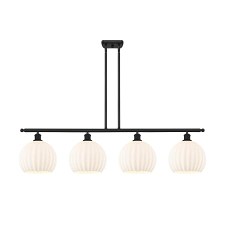 A large image of the Innovations Lighting 516-4I-13-49-White Venetian-Indoor Pendant Matte Black / White Venetian