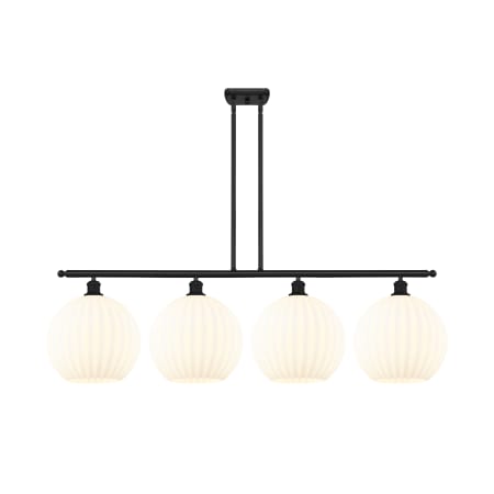 A large image of the Innovations Lighting 516-4I-14-51-White Venetian-Indoor Pendant Matte Black / White Venetian