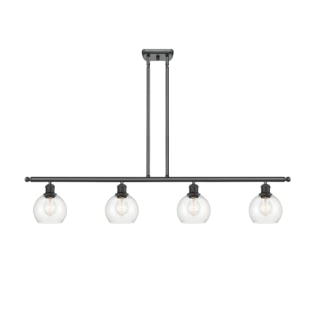 A large image of the Innovations Lighting 516-4I-9-48 Athens Linear Matte Black / Clear