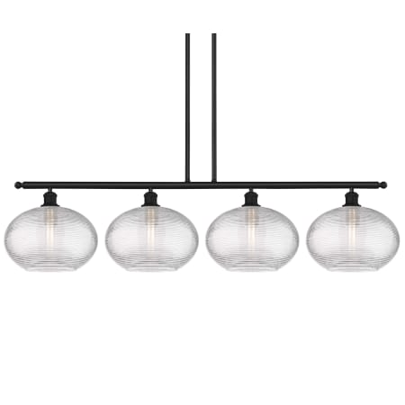 A large image of the Innovations Lighting 516-4I-12-51 Ithaca Pendant Matte Black / Clear Ithaca