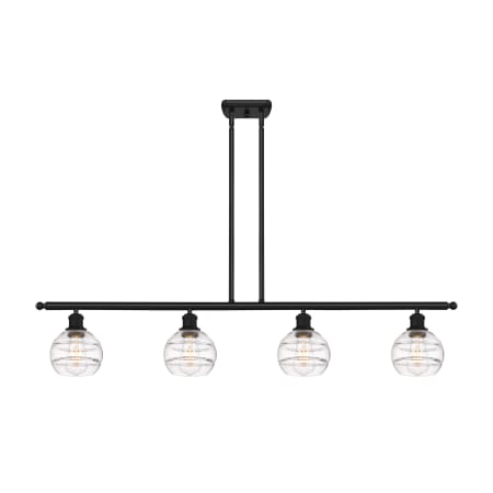 A large image of the Innovations Lighting 516-4I-8-48 Rochester Linear Matte Black / Clear