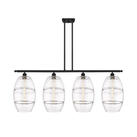 A large image of the Innovations Lighting 516-4I-19-48 Vaz Linear Matte Black / Clear