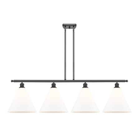 A large image of the Innovations Lighting 516-4I-14-50 Berkshire Linear Matte Black / Matte White