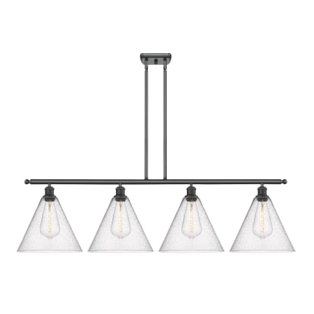 A large image of the Innovations Lighting 516-4I-14-50 Berkshire Linear Matte Black / Seedy