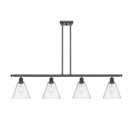 A large image of the Innovations Lighting 516-4I-11-48 Berkshire Linear Matte Black / Seedy