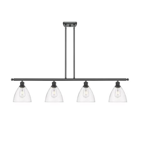 A large image of the Innovations Lighting 516-4I-11-48 Bristol Linear Matte Black / Clear
