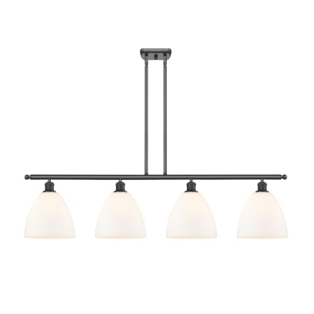 A large image of the Innovations Lighting 516-4I-13-48 Bristol Linear Matte Black / Matte White