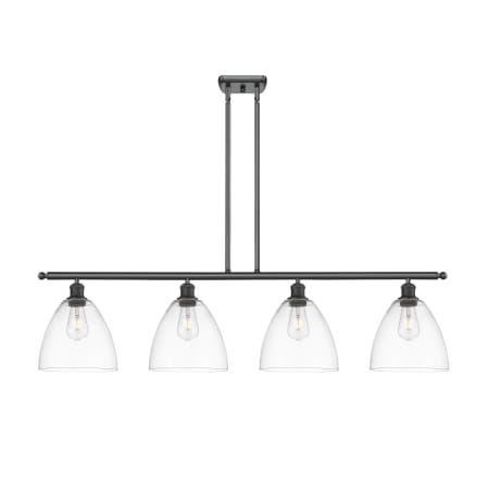 A large image of the Innovations Lighting 516-4I-13-48 Bristol Linear Matte Black / Clear