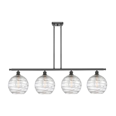 A large image of the Innovations Lighting 516-4I-13-48 Athens Linear Oil Rubbed Bronze / Clear Deco Swirl