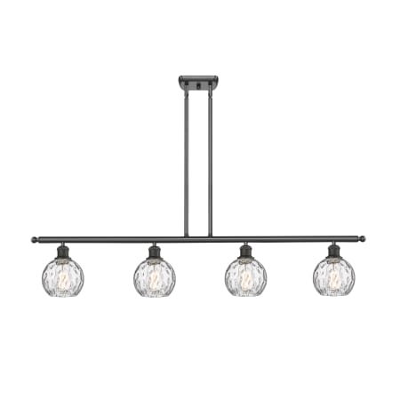 A large image of the Innovations Lighting 516-4I-8-46 Athens Linear Oil Rubbed Bronze / Clear Water Glass