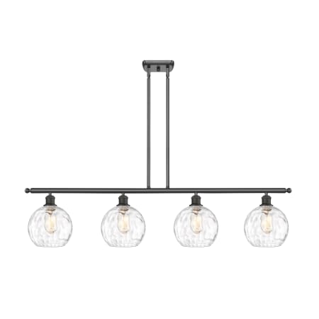 A large image of the Innovations Lighting 516-4I-10-48 Athens Linear Oil Rubbed Bronze / Clear Water Glass