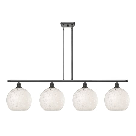 A large image of the Innovations Lighting 516-4I-13-49-White Mouchette-Indoor Pendant Oil Rubbed Bronze / White Mouchette