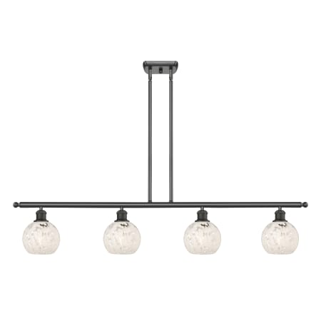 A large image of the Innovations Lighting 516-4I-9-48-White Mouchette-Indoor Pendant Oil Rubbed Bronze / White Mouchette