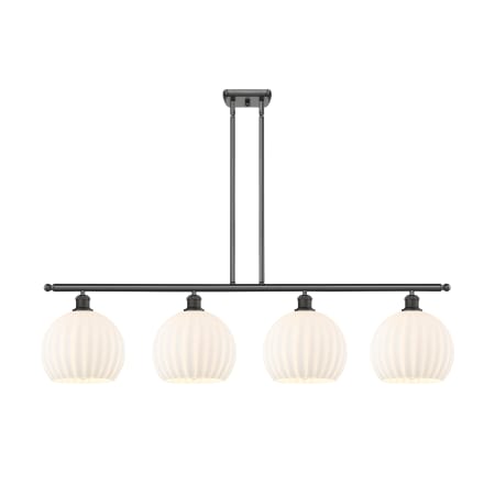 A large image of the Innovations Lighting 516-4I-13-49-White Venetian-Indoor Pendant Oil Rubbed Bronze / White Venetian