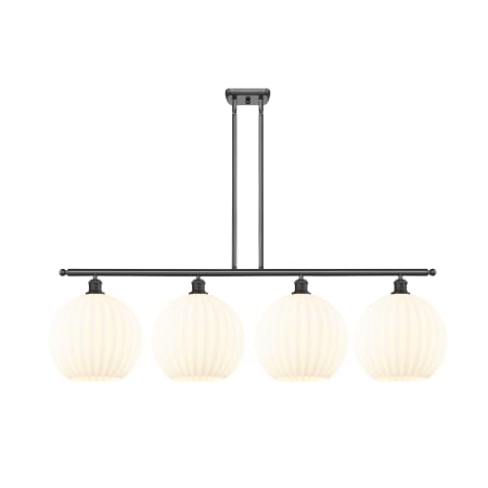 A large image of the Innovations Lighting 516-4I-14-51-White Venetian-Indoor Pendant Oil Rubbed Bronze / White Venetian