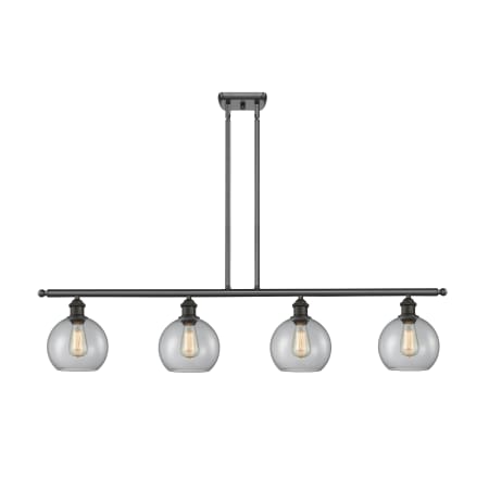 A large image of the Innovations Lighting 516-4I-10-48 Athens Linear Oil Rubbed Bronze / Clear