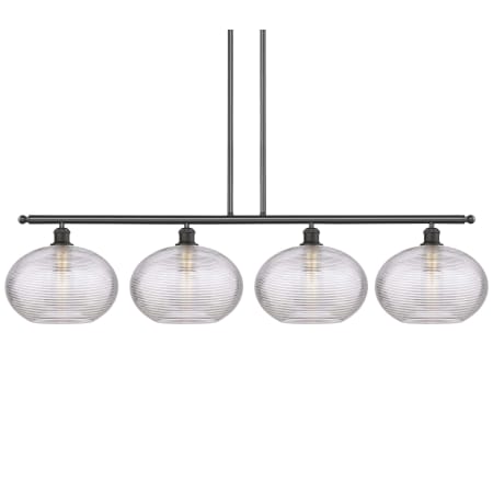 A large image of the Innovations Lighting 516-4I-12-51 Ithaca Pendant Oil Rubbed Bronze / Clear Ithaca