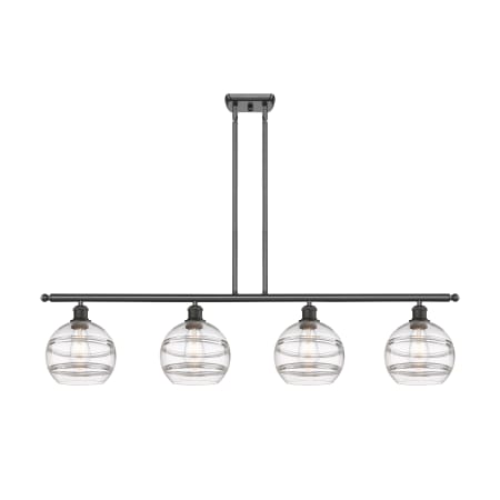 A large image of the Innovations Lighting 516-4I-10-48 Rochester Linear Oil Rubbed Bronze / Clear