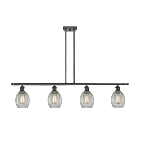 A large image of the Innovations Lighting 516-4I Eaton Oiled Rubbed Bronze / Clear Fluted