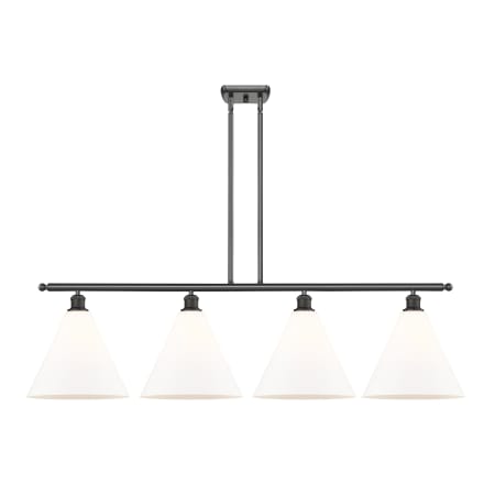 A large image of the Innovations Lighting 516-4I-14-50 Berkshire Linear Oil Rubbed Bronze / Matte White