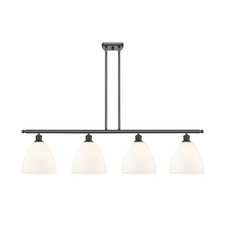 A large image of the Innovations Lighting 516-4I-13-48 Bristol Linear Oil Rubbed Bronze / Matte White