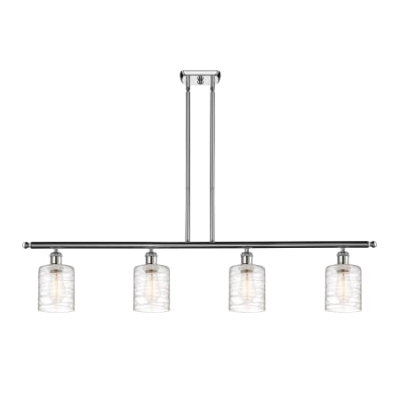 A large image of the Innovations Lighting 516-4I-10-48 Cobbleskill Linear Polished Chrome / Deco Swirl