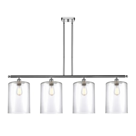 A large image of the Innovations Lighting 516-4I-10-48-L Cobbleskill Linear Polished Chrome / Clear