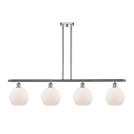 A large image of the Innovations Lighting 516-4I-10-48 Athens Linear Polished Chrome / Matte White