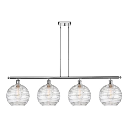 A large image of the Innovations Lighting 516-4I-13-48 Athens Linear Polished Chrome / Clear Deco Swirl