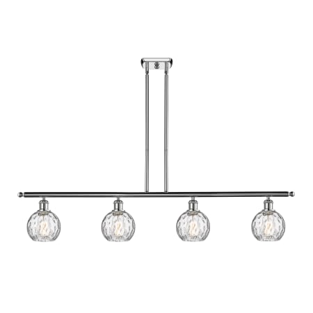 A large image of the Innovations Lighting 516-4I-8-46 Athens Linear Polished Chrome / Clear Water Glass